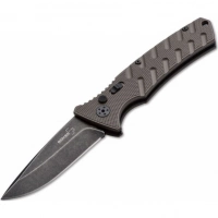 Автоматический складной нож Boker Plus Strike Coyote Spearpoint, сталь AUS-8 BlackWash™ Plain, рукоять анодированный алюминий, BK01BO424 купить в Сургуте