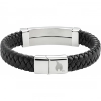 Браслет Zippo Steel Bar Braided Leather Bracelet (22 см) купить в Сургуте