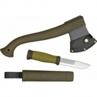 Набор Morakniv Outdoor Kit MG, нож Morakniv 2000 сталь Sandvik 12C27, цвет зеленый + топор купить в Сургуте