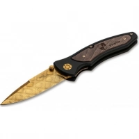 Нож складной Boker Tirpitz-Damascus Gold, сталь дамаск анодированный золотом, рукоять алюминий, орех купить в Сургуте