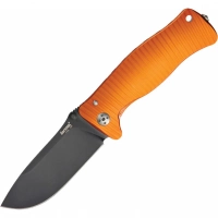 Нож складной LionSteel SR1A OB ORANGE, сталь D2 Black Finish, рукоять алюминий (Solid®), оранжевый купить в Сургуте