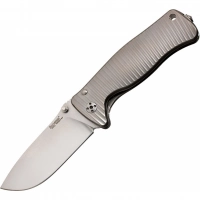 Нож складной LionSteel SR2 G (GREY) Mini, сталь Uddeholm Sleipner® Satin, рукоять титан по технологии Solid®, серый купить в Сургуте