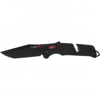 Полуавтоматический складной нож Trident Mk3 Black-Red Tanto, сталь D2, рукоять GRN купить в Сургуте