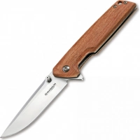 Складной нож Magnum Straight Brother Wood — Boker 01MB723, сталь 440A Satin, рукоять дерево, коричневый купить в Сургуте