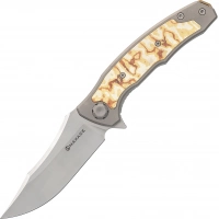 Складной нож Maxace Halictus Mokume, сталь M390, рукоять Mokume/Titanium купить в Сургуте