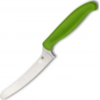 Универсальный кухонный нож Spyderco Z-Cut Offset Kitchen Green, сталь CTS™ — BD1 Alloy, рукоять зеленый полипропилен купить в Сургуте