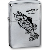 Зажигалка ZIPPO Black Bass Brushed Chrome, латунь с никеле-хром. покрыт., серебр., матов., 36х56х12мм купить в Сургуте