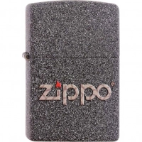 Зажигалка ZIPPO, латунь с покрытием Iron Stone™, серая с фирменным логотипом, матовая, 36x12x56 мм купить в Сургуте